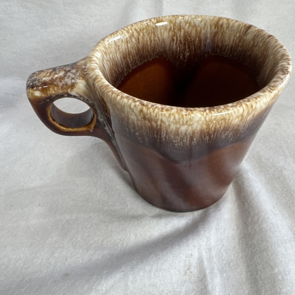Vintage Brown Drip Glaze Coffee Mug Cup by Hull USA Ovenproof 12 Ounce Signed - Picture 5 of 7